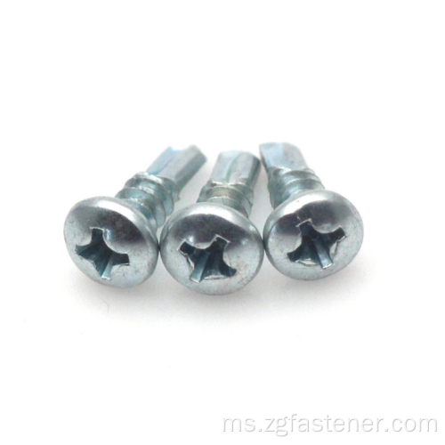 DIN7504N BLUE WHITE ZINC CROSSED PAN HEAD HEAD SCREW GRILLING